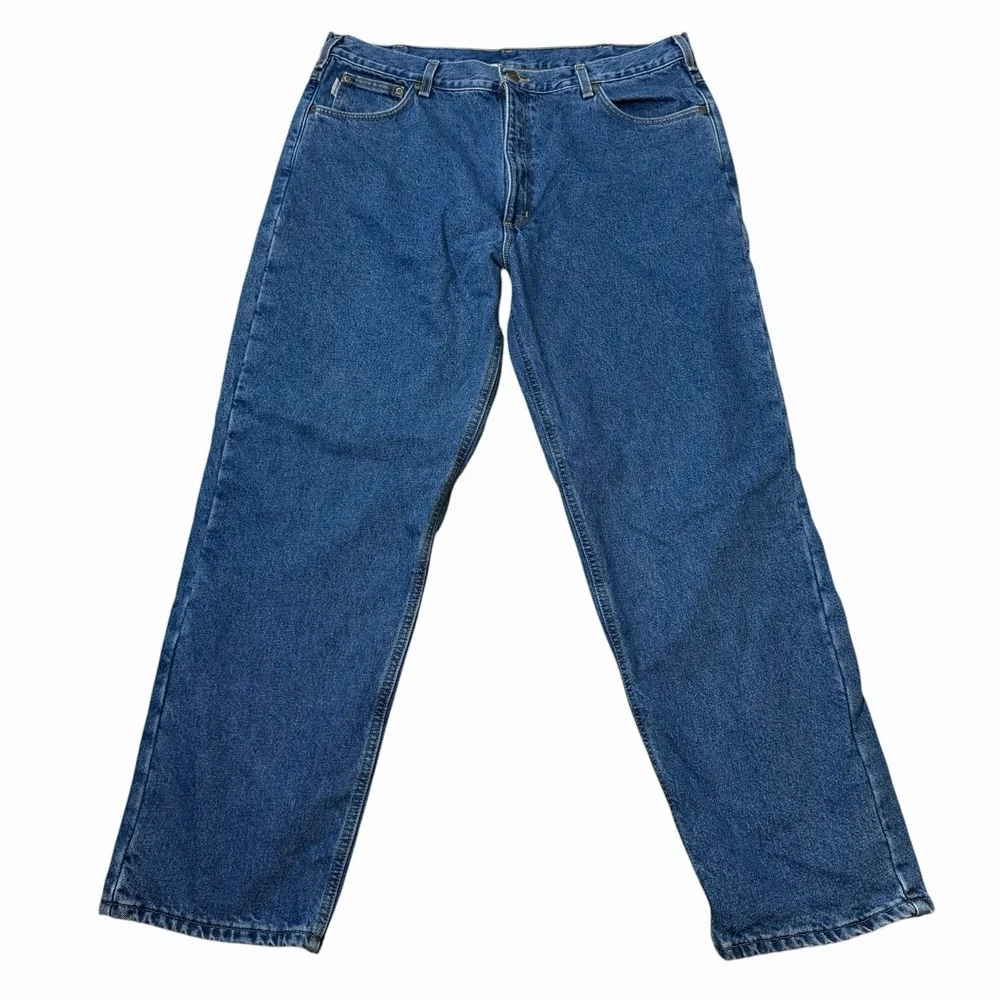 Carhartt Flannel Lined Relaxed Fit Denim Jeans Mens Sz 38X31.5 B172-DST Workwear